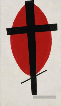 Kazimir Malevich œuvres - MYSTIC SUPREMATISM BLACK CROSS ON RED OVAL Kazimir Malevich